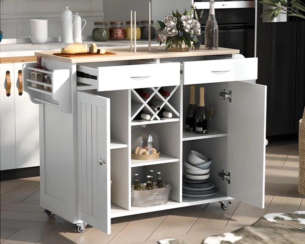 kitchen storage cart with wheels