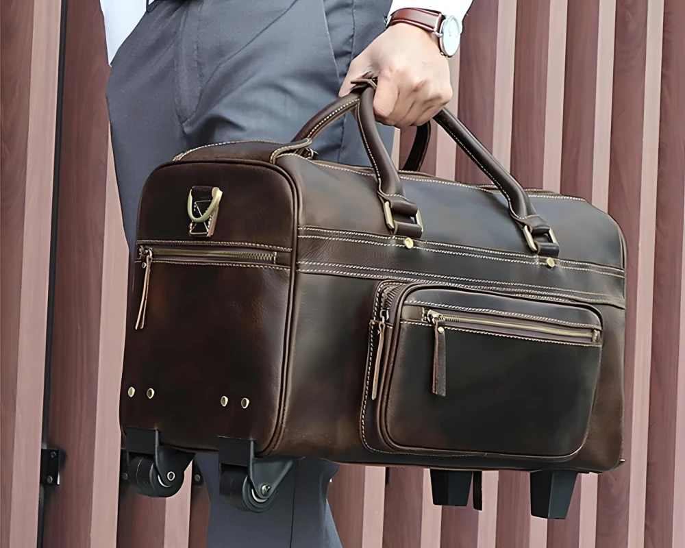 leather carry on bag mens